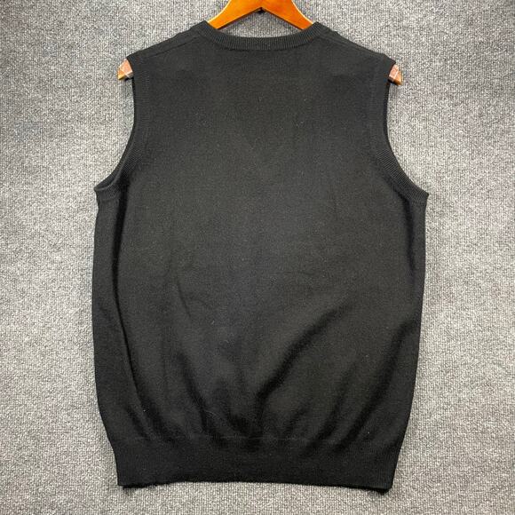 Cashmere Boutique Sweater Vest Men's Large Black 100% Cashmere Golf Casual - Picture 9 of 10
